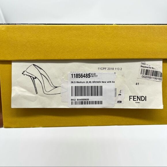 NEW Black Fendi Heels Leather and Mink Pumps Women’s Size 39.5 - Picture 15 of 15